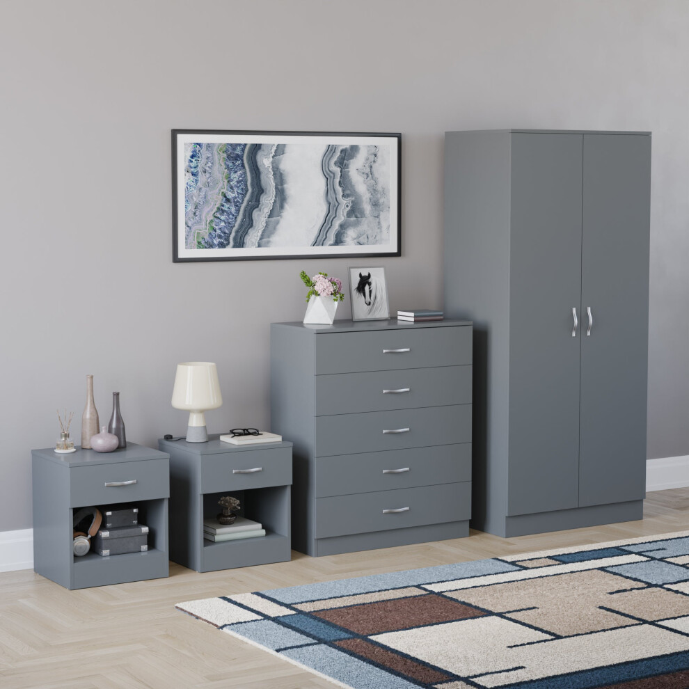 (Grey) Riano 4 Piece Bedroom Set 20