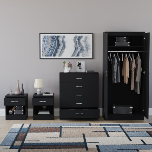 Vida Designs (Black) Riano 4 Piece Bedroom Set 20 2