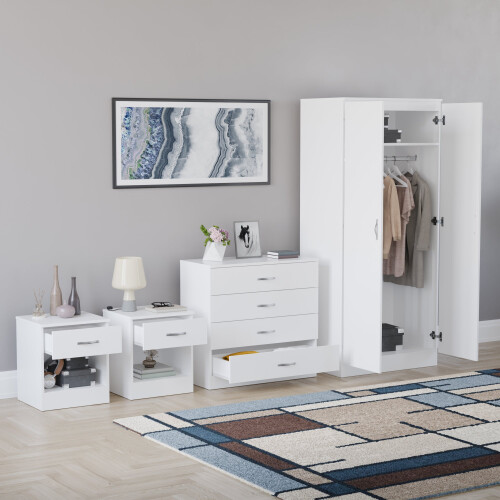 Vida Designs (White) Riano 4 Piece Bedroom Set 20 1