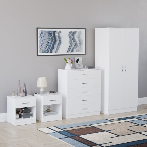 Vida Designs (White) Riano 4 Piece Bedroom Set 19