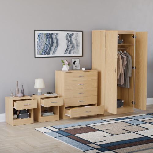 Vida Designs (Pine) Riano 4 Piece Bedroom Set 20 1