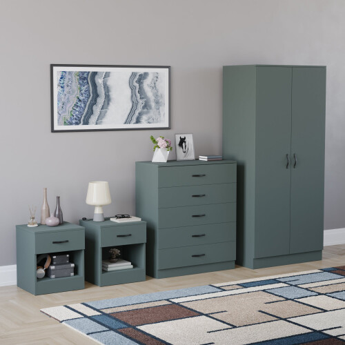Vida Designs (Jasper Green) Riano 4 Piece Bedroom Set 20