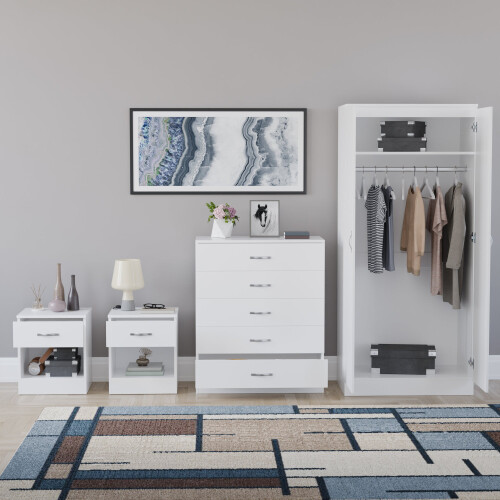 Vida Designs (White) Riano 4 Piece Bedroom Set 19 2