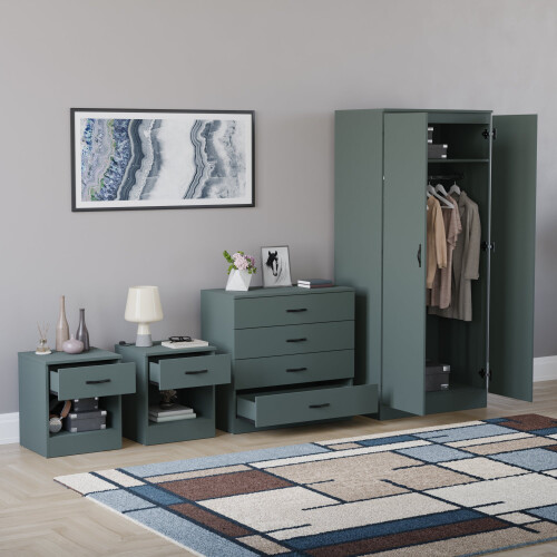 Vida Designs (Jasper Green) Riano 4 Piece Bedroom Set 19 1