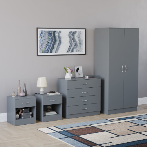 Vida Designs (Grey) Riano 4 Piece Bedroom Set 19