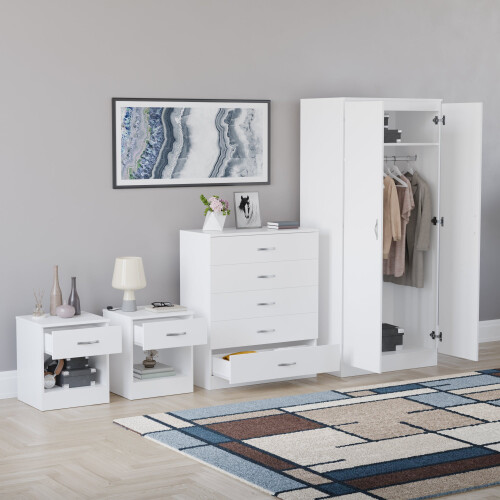 Vida Designs (White) Riano 4 Piece Bedroom Set 19 1