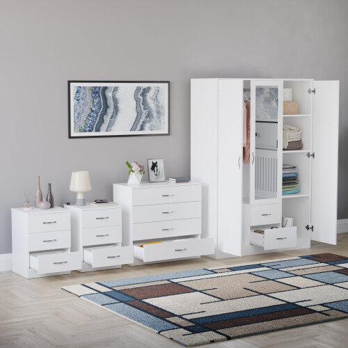 Vida Designs (White) Riano 4 Piece Bedroom Set 17 1