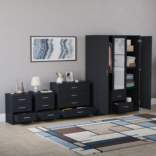 Vida Designs (Black) Riano 4 Piece Bedroom Set 17 1