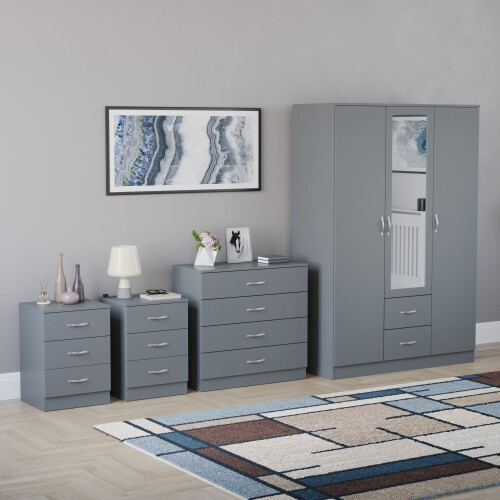 Vida Designs (Grey) Riano 4 Piece Bedroom Set 17