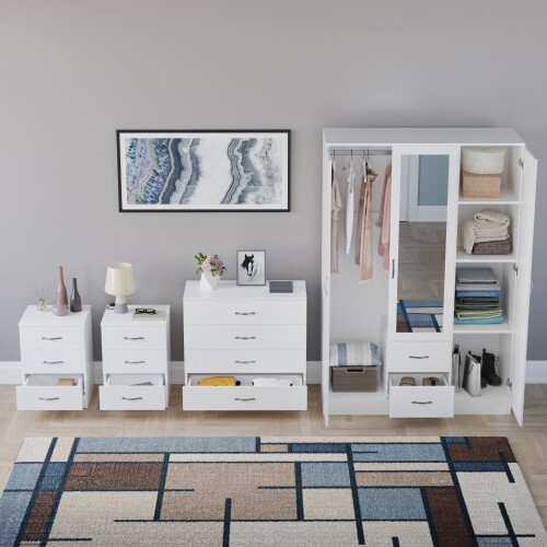 Vida Designs (White) Riano 4 Piece Bedroom Set 17 2