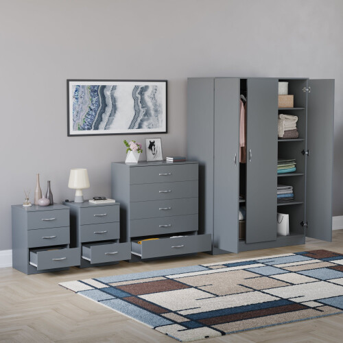 Vida Designs (Grey) Riano 4 Piece Bedroom Set 12 1