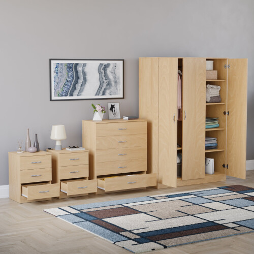 Vida Designs (Pine) Riano 4 Piece Bedroom Set 12 1