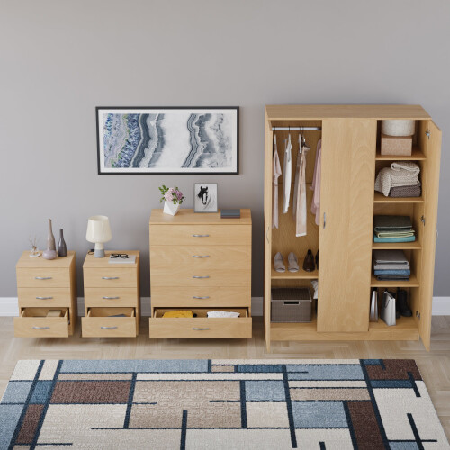 Vida Designs (Pine) Riano 4 Piece Bedroom Set 12 2