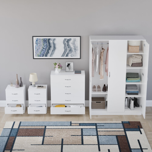 Vida Designs (White) Riano 4 Piece Bedroom Set 12 2