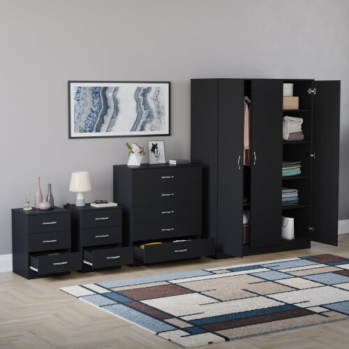 Vida Designs (Black) Riano 4 Piece Bedroom Set 12 1