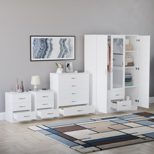 Vida Designs (White) Riano 4 Piece Bedroom Set 18 1