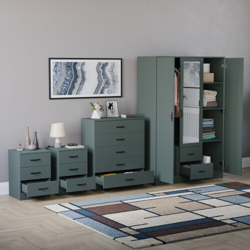 Vida Designs (Jasper Green) Riano 4 Piece Bedroom Set 18 1