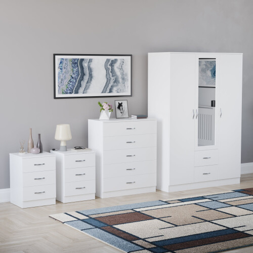 Vida Designs (White) Riano 4 Piece Bedroom Set 18