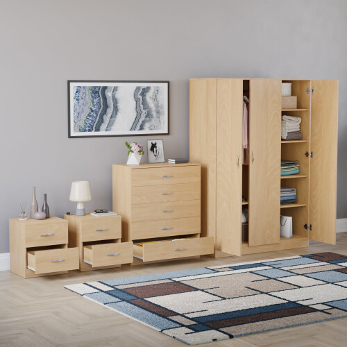 Vida Designs (Pine) Riano 4 Piece Bedroom Set 10 1