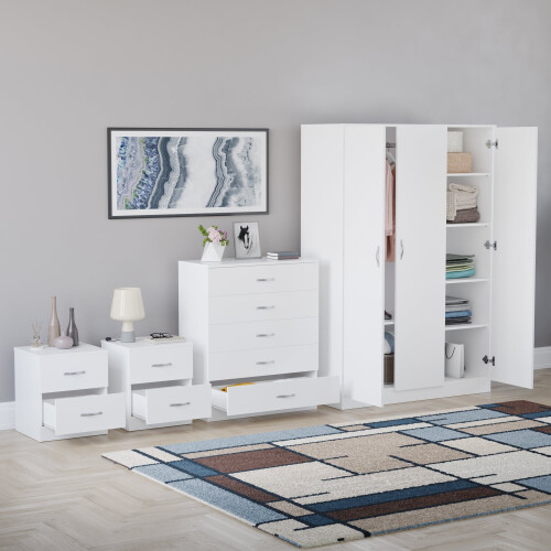 Vida Designs (White) Riano 4 Piece Bedroom Set 10 1