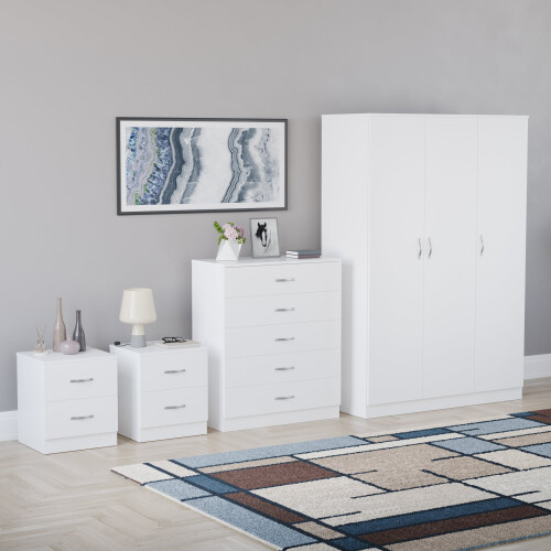Vida Designs (White) Riano 4 Piece Bedroom Set 10