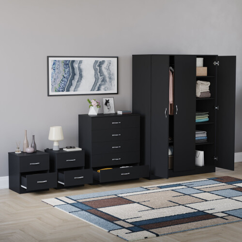Vida Designs (Black) Riano 4 Piece Bedroom Set 10 1