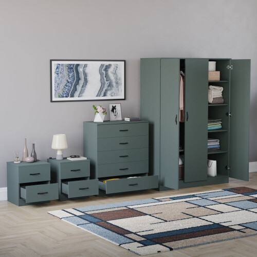 Vida Designs (Jasper Green) Riano 4 Piece Bedroom Set 10 1
