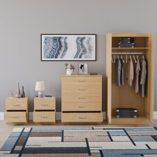 Vida Designs (Pine) Riano 4 Piece Bedroom Set 22 2