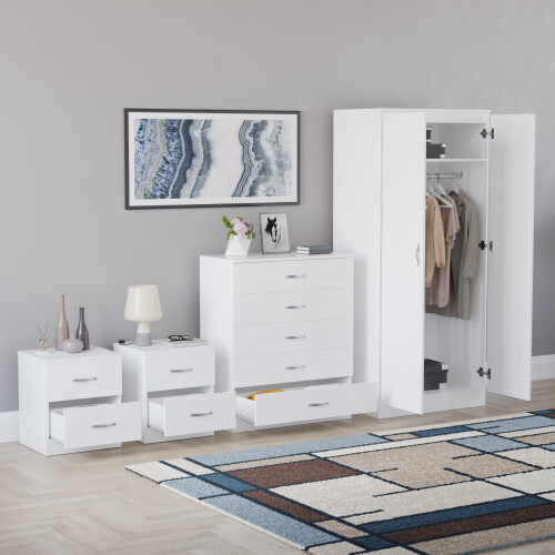 Vida Designs (White) Riano 4 Piece Bedroom Set 22 1