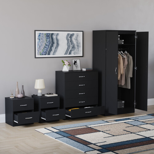 Vida Designs (Black) Riano 4 Piece Bedroom Set 22 1