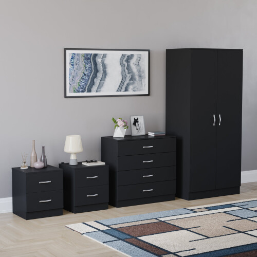 Vida Designs (Black) Riano 4 Piece Bedroom Set 22