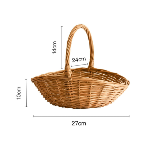 Wicker Basket with Handle, Wicker Shopping Basket, Large 1
