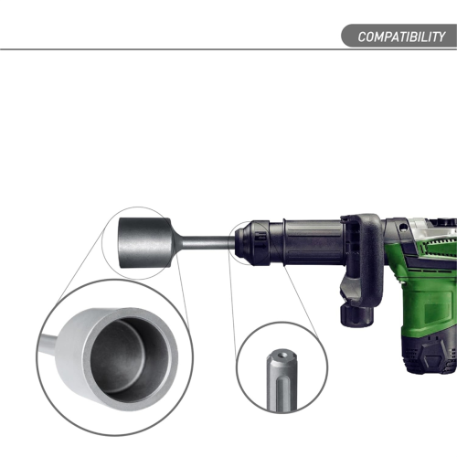 SDS Max T-Post Driver-bevestiging, kop met een diameter van 2 inch 2