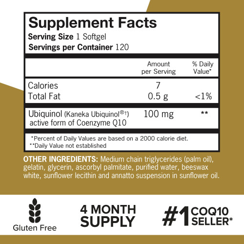Ubiqunol, 100 mg, 120 Softgels 1
