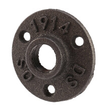 1/2 inch zwarte gietijzeren buisfittingen vloerflens met schroefdraad