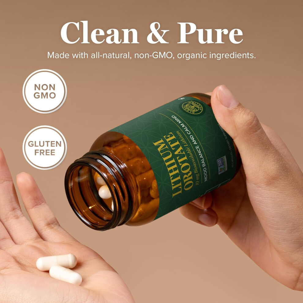 Global Healing Center Global Healing Lithium Orotate 10Mg Brain Health Supplement 60 Capsules