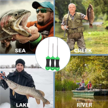 Kit com 3 peças de agulhas para isca de pesca ao ar livre e ferramenta de montagem