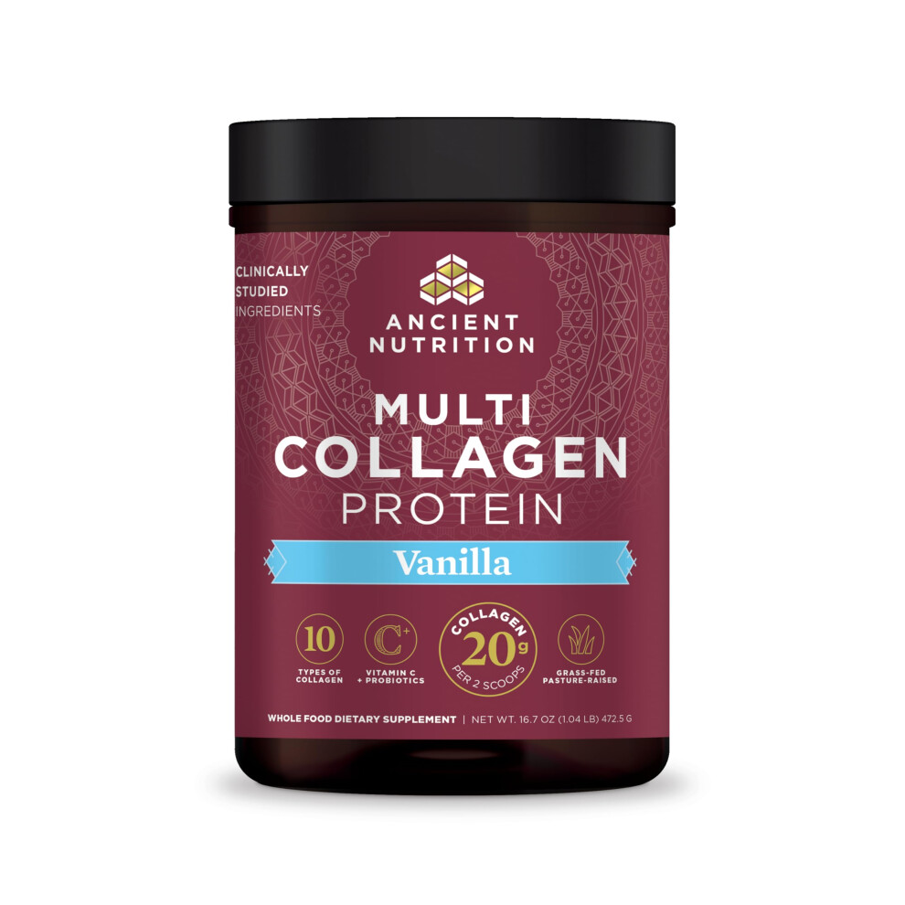 Ancient Nutrition Multi Collagen Vanilla Protein Powder 45 Servings 16.7Oz