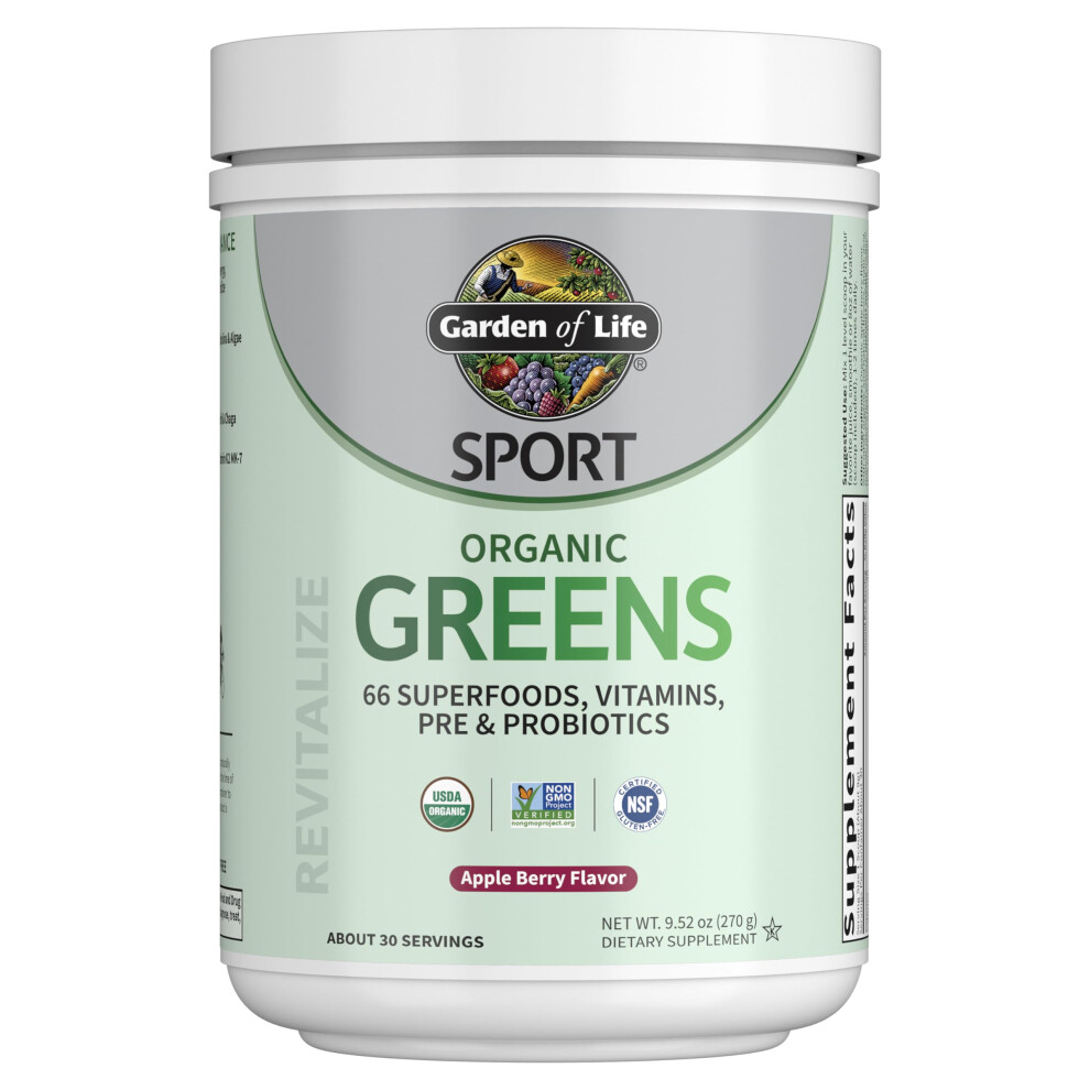 Garden Of Life Sport Greens And Superfoods Powder - Apple Berry About 30 Servings