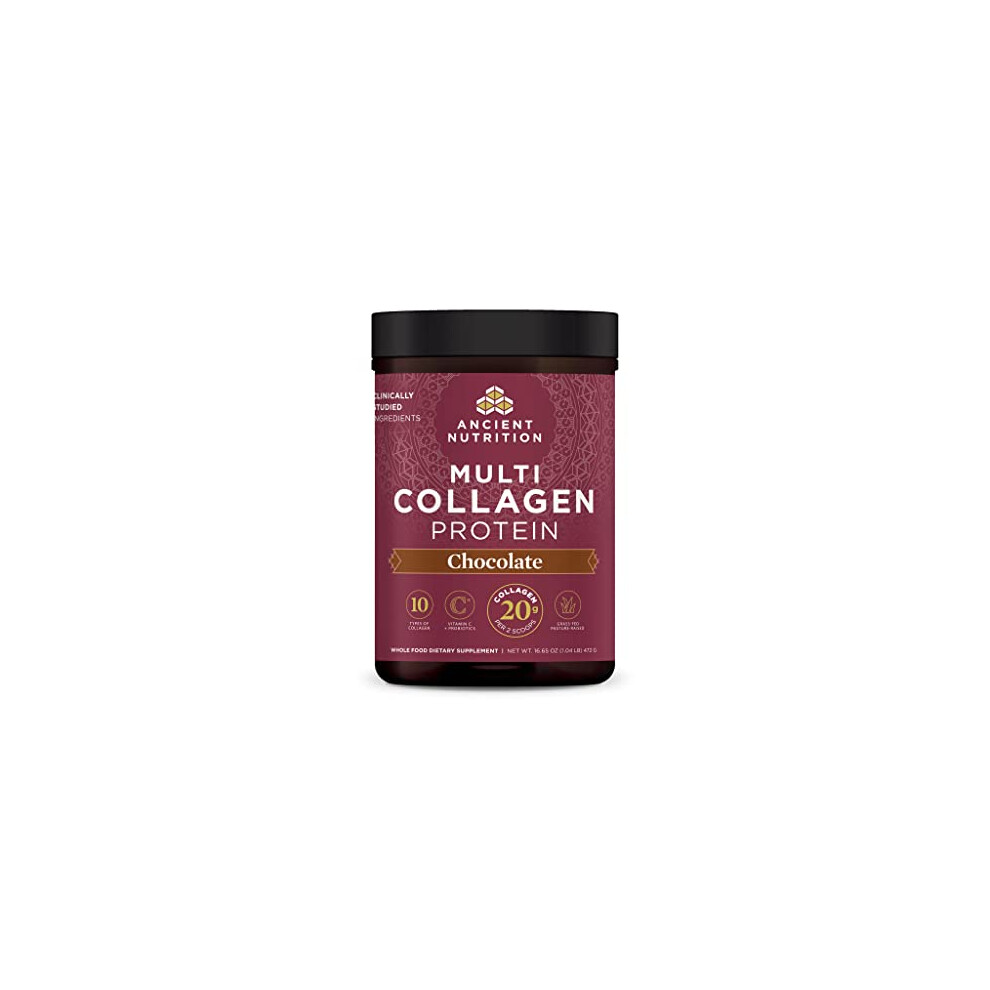 Ancient Nutrition Multi Collagen Chocolate Protein 16.65Oz 45 Serv