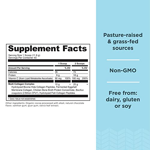 Ancient Nutrition Multi Collagen Chocolate Protein 16.65oz 45 serv 1