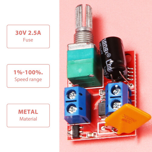 Mini DC Motor PWM Speed Controller 3/6/12/24/35VDC 90W 5A LED Dimmer 2