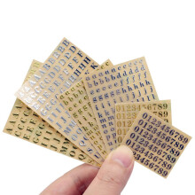 6 arkkia pienet 0,18 tuuman aakkoset numerotarrat, glitter (4,5 mm)