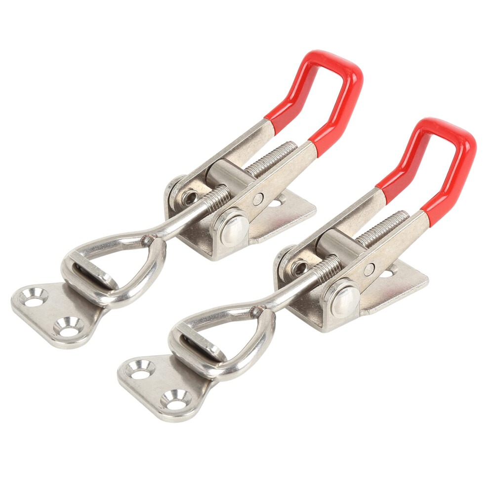 2Pcs Stainless Steel Car Adjustable Pull Toggle Clamp Latch Hasp Without Hole 180Kg 397Lbs 6276012717029