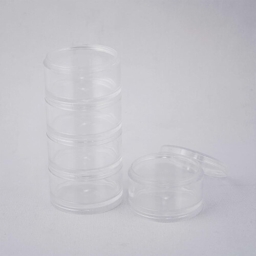 明邦() Meibo Round Case, M, 5 Tiers, Clear 2