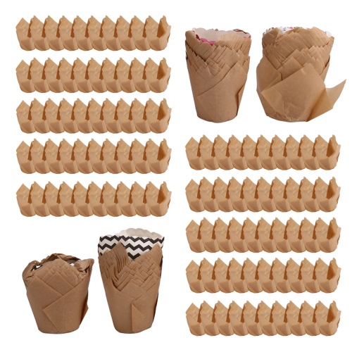 200 forminhas de cupcake em formato de tulipa para casamentos e aniversários 1