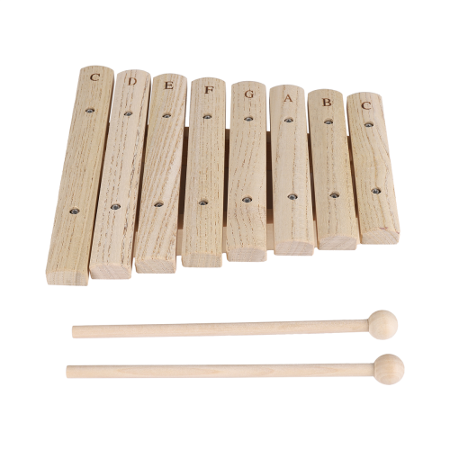 Xilofone de madeira natural para crianças, brinquedo de percussão com 8 tons 1