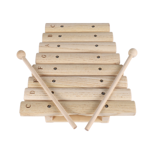 Xilofone de madeira natural para crianças, brinquedo de percussão com 8 tons 2