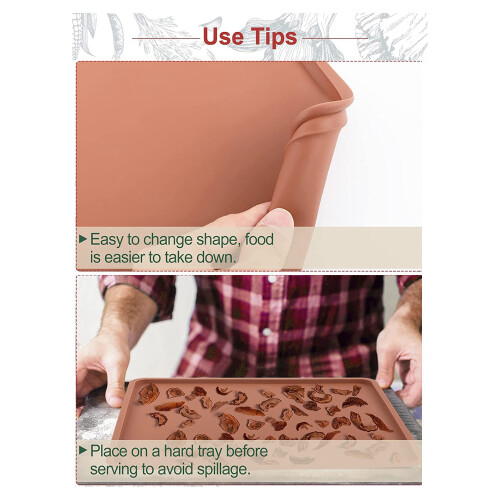 4 stk silikonmatter til dehydrator med kant - kompatible med silikonark 2