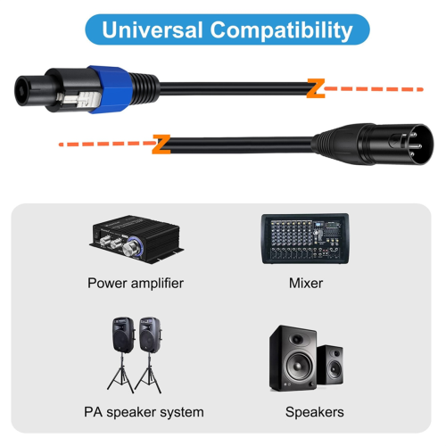 Audio kábel Speakon (samec) - XLR (samica) 1